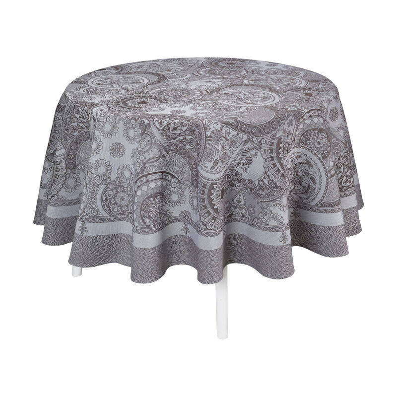 Tablecloth Porcelaine Kaolin Ø83" 100% cotton, , hi-res image number 4