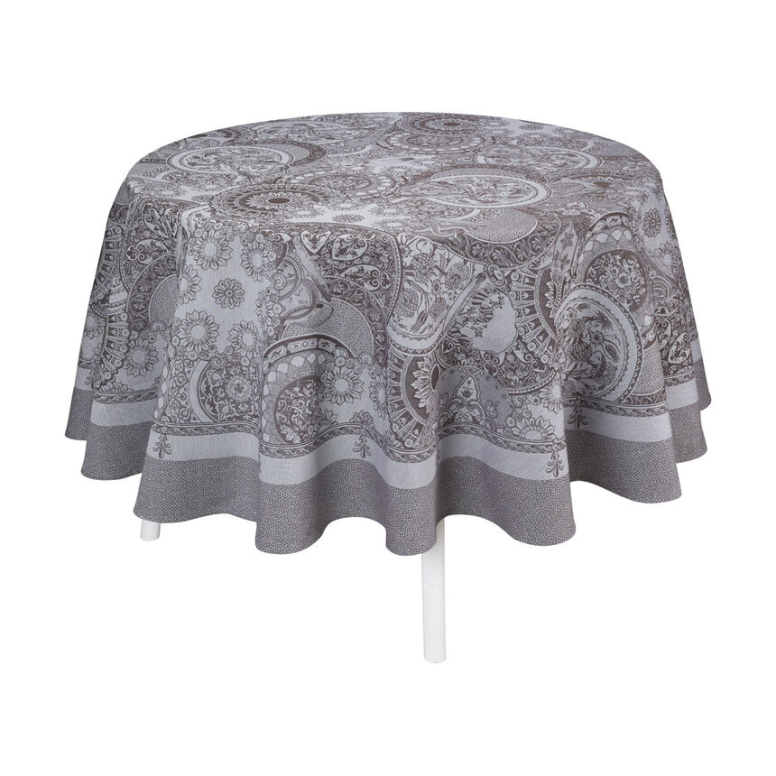 Tablecloth Porcelaine Kaolin &Oslash;83" 100% cotton, , hi-res image number 4