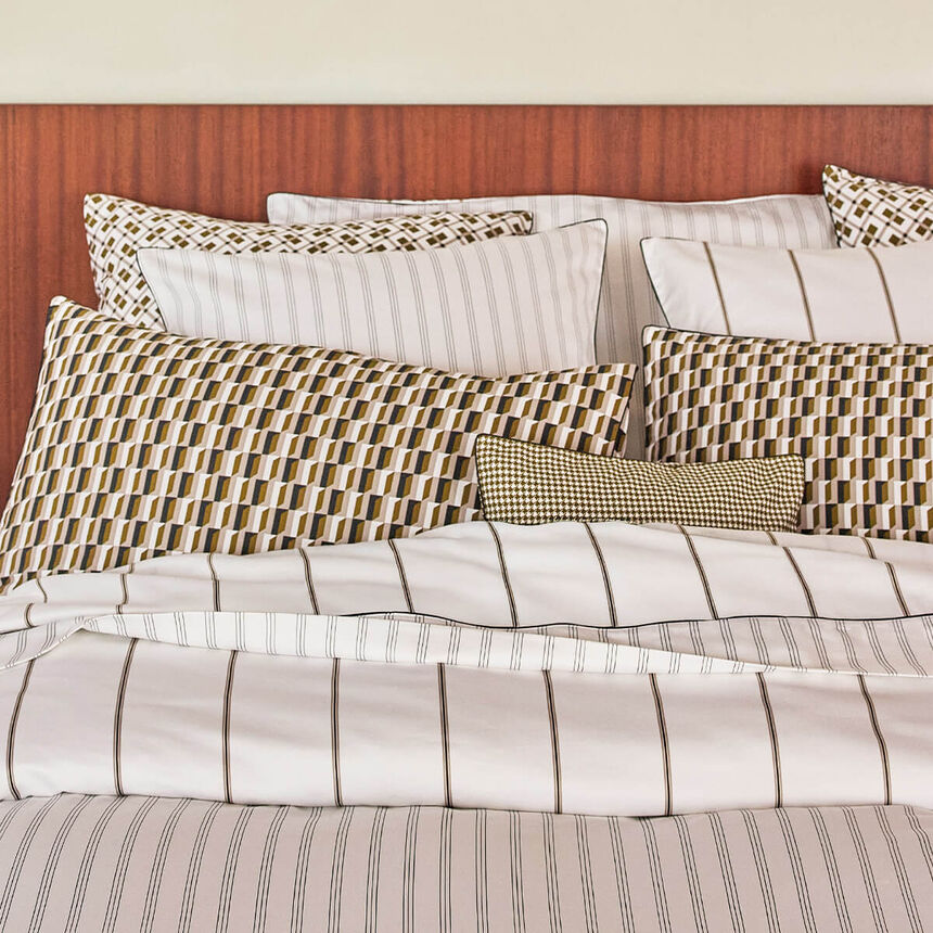 2 Pillowcases Savile row Beige 22"X42"King,Pair 100% cotton, , hi-res image number 1