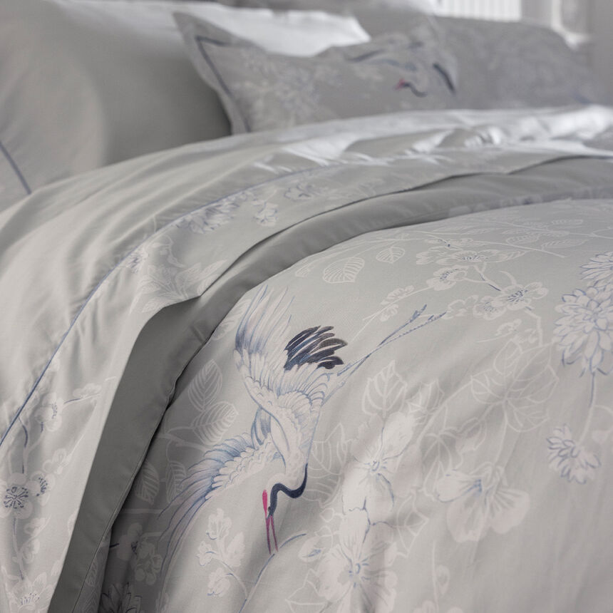 Duvet cover Envol Grey 61"x87" 100% cotton, , hi-res image number 2