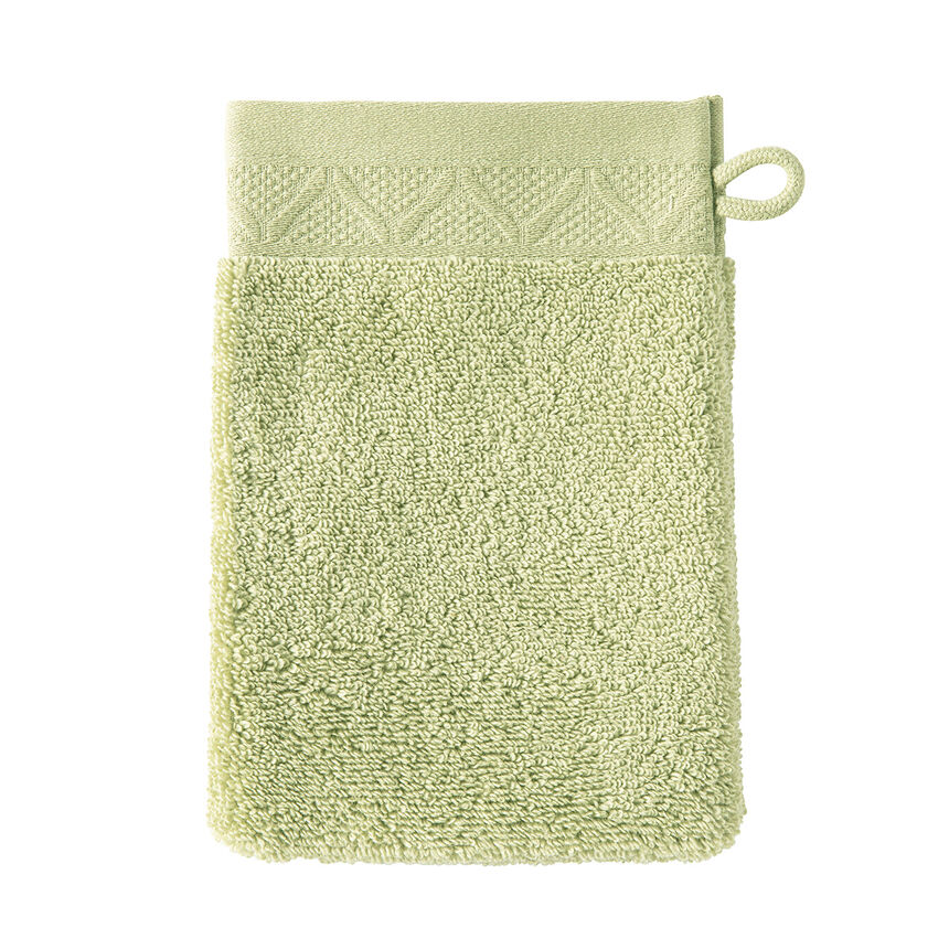 Wash mitt Caresse Green 15x22 100% cotton, , hi-res image number 0