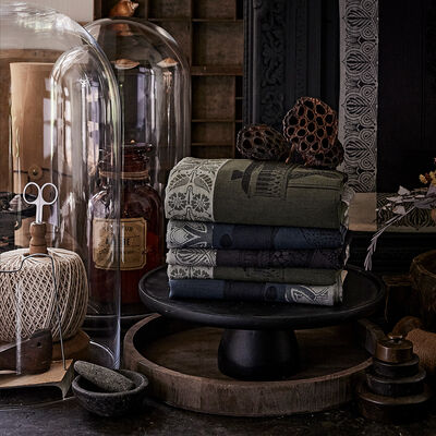 Tea towel Curiosit&eacute;s Min&eacute;rales Grey 60x80 100% cotton