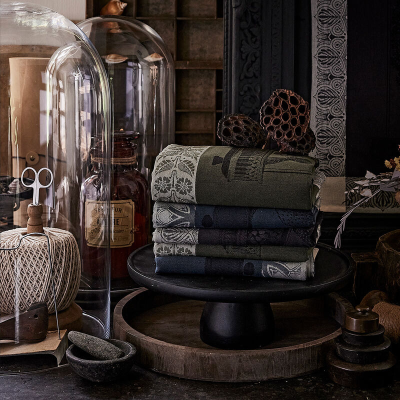 Tea towel Curiosit&eacute;s Min&eacute;rales Grey 24"x31" 100% cotton, , hi-res image number 0