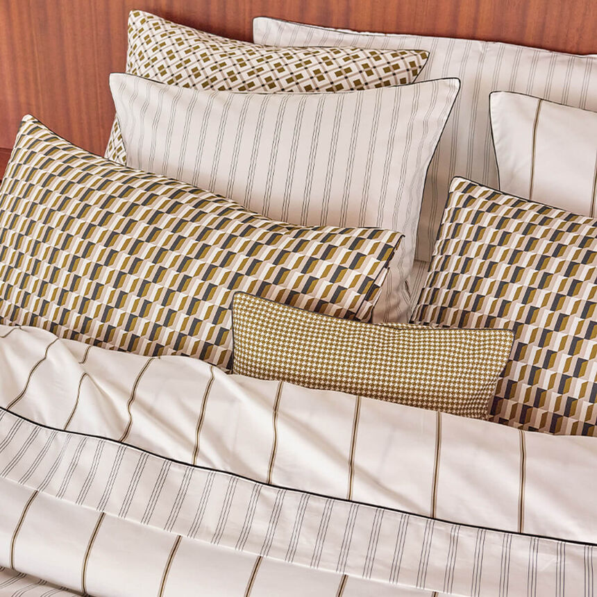 Shams Savile row Pied de poule Beige 30X41 100% cotton, , hi-res image number 0
