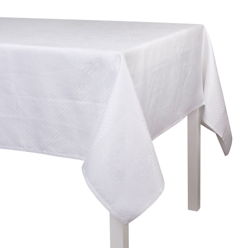 Tablecloth Bosphore Blanc White 69"x69" 50% cotton- 50 % linen, , hi-res image number 0