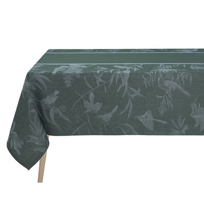 Tablecloth Volière Green 175x250 100% linen