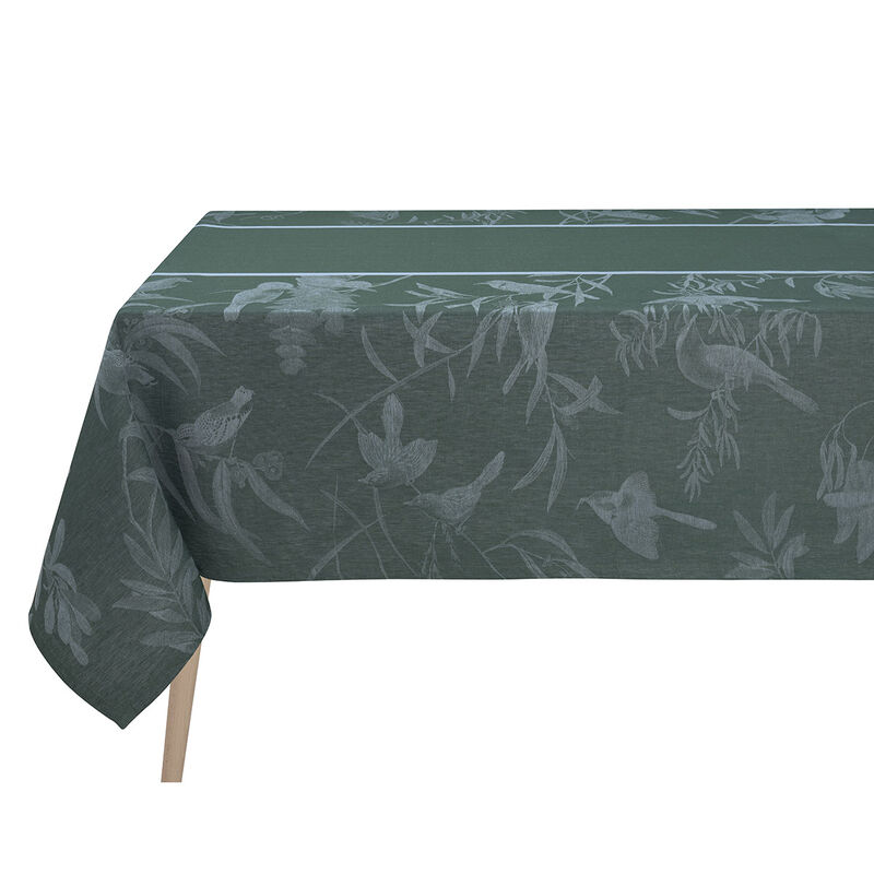 Tablecloth Volière Green 175x250 100% linen, , hi-res image number 1