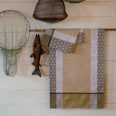 Chemin de table enduit  Chene 50x150 100% coton