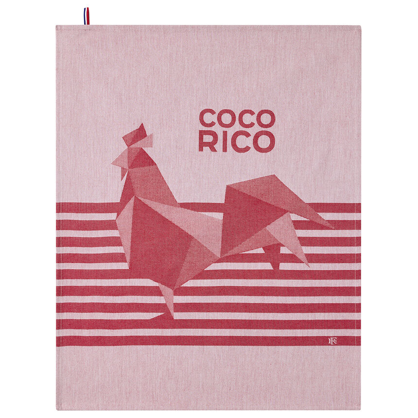 Tea towel Coco-Rico Red 60x80 100% cotton, , hi-res image number 0