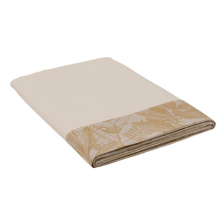 Flat sheets Bois Dormant Beige 94"X118"Queen 100% cotton, , hi-res