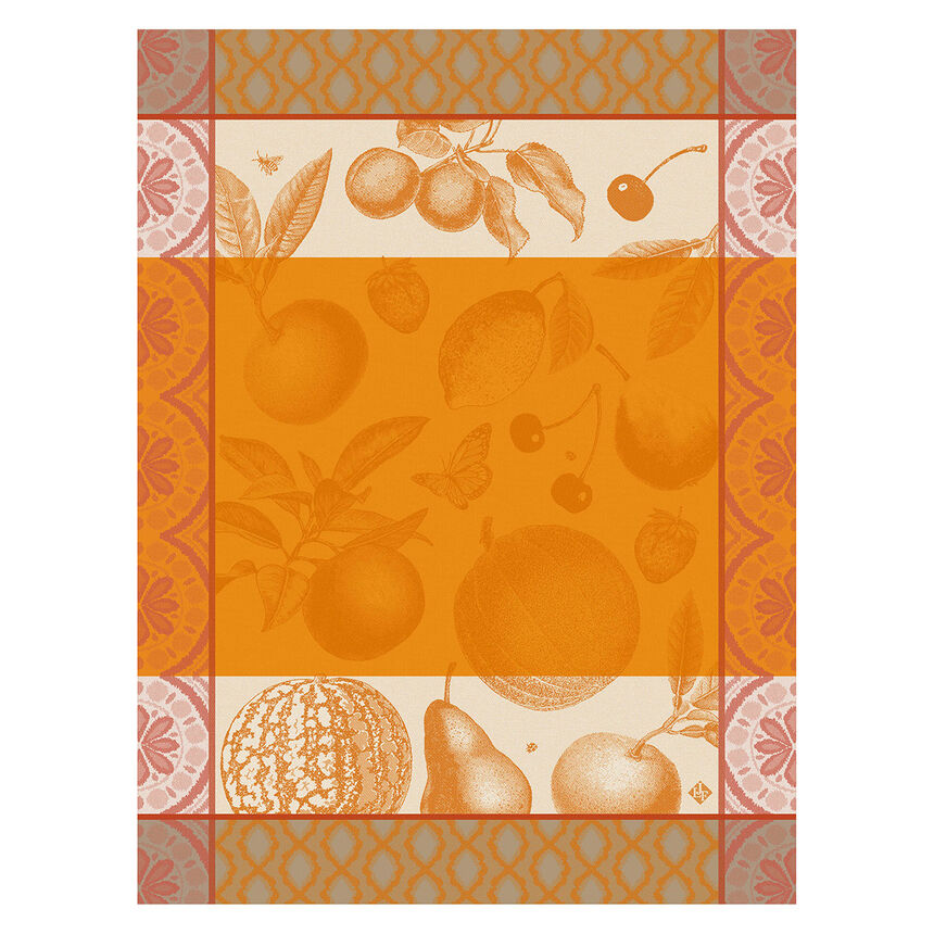 Tea towel Arri&egrave;re-Pays Orange 24"x31" 100% cotton, , hi-res image number 0