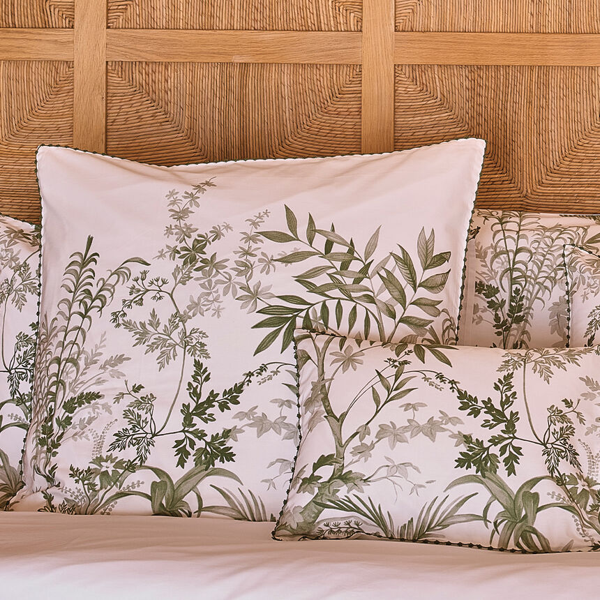 Pillowcase Jardin d'Eden Green 80x80 100% cotton, , hi-res image number 0