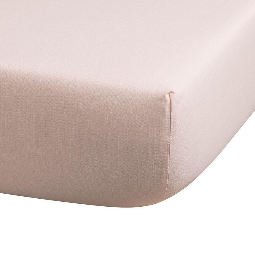 Fitted sheet Eclat Pink 39"X80"X15"Twin-X-Long 100% cotton, , hi-res image number 0