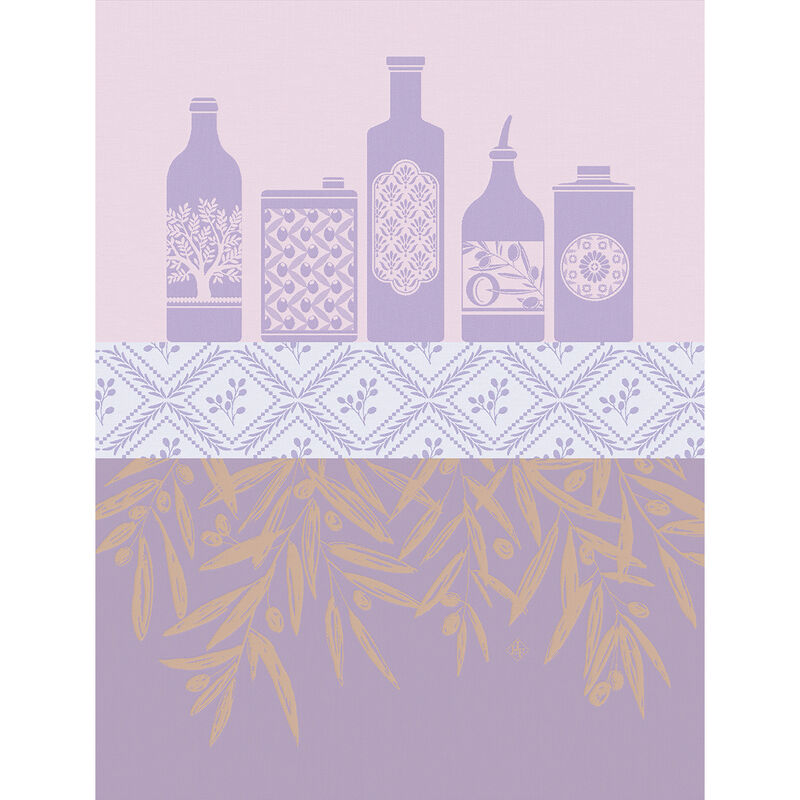 Tea towel Huiles proven&ccedil;ales Purple 24"x31" 100% cotton, , hi-res image number 0