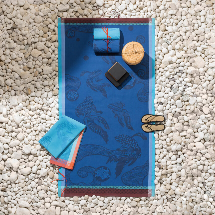 Beach towel Oc&eacute;anique Abyss 39"x79" 100% cotton, , hi-res image number 0