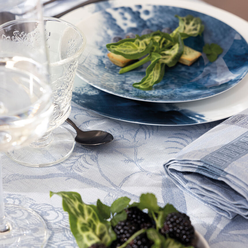 Tablecloth &Agrave; l'orangerie Blue 175x175 100% linen, , hi-res image number 4