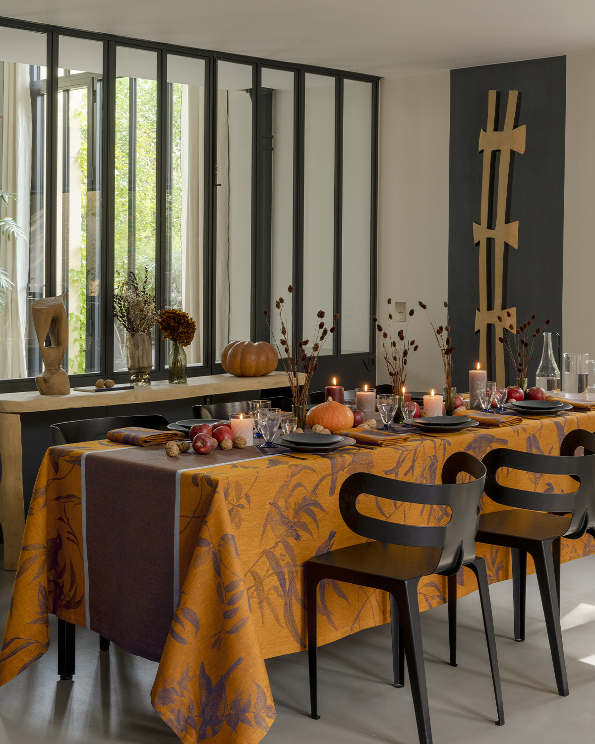 Volière linen table linen, Quinsaï × Le Jacquard Français collaboration