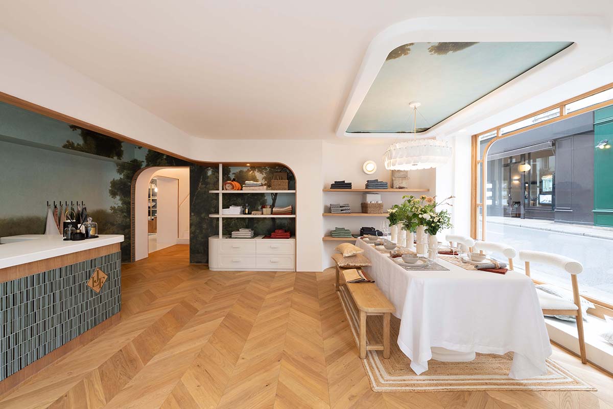 Interior of a Le Jacquard Français boutique